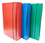 Caja oficio con elastico fibra color azul lomo 5