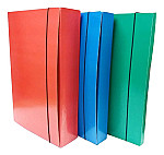 Caja oficio con elastico fibra color rojo lomo 7