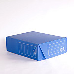 Caja archivo Plana Legajo 12 azul tapa volcada