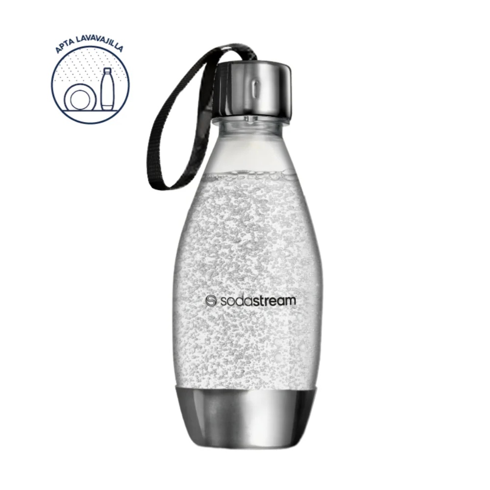 Botella Metal Sodastream 1 lt Tapa Negra